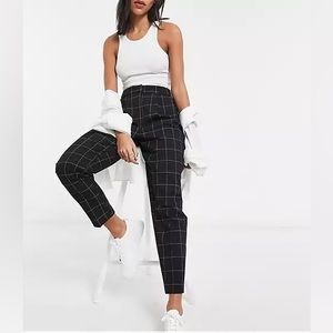 ASOS DESIGN Hourglass tailored smart tapered pants in mono check